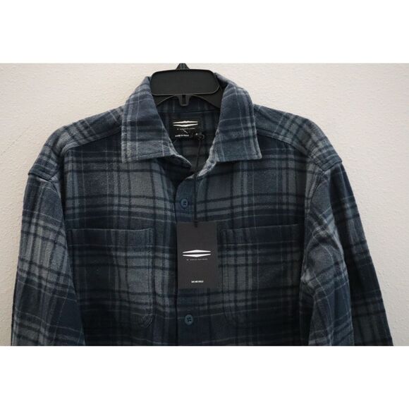 Bar & Shield x Harley-Davidson Men Sz L Tint Tattoo Blue Plaid Flannel L/S Shirt - Picture 4 of 10